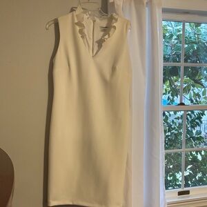 Calvin Klein Ivory Ruffle Collar Mini Dress